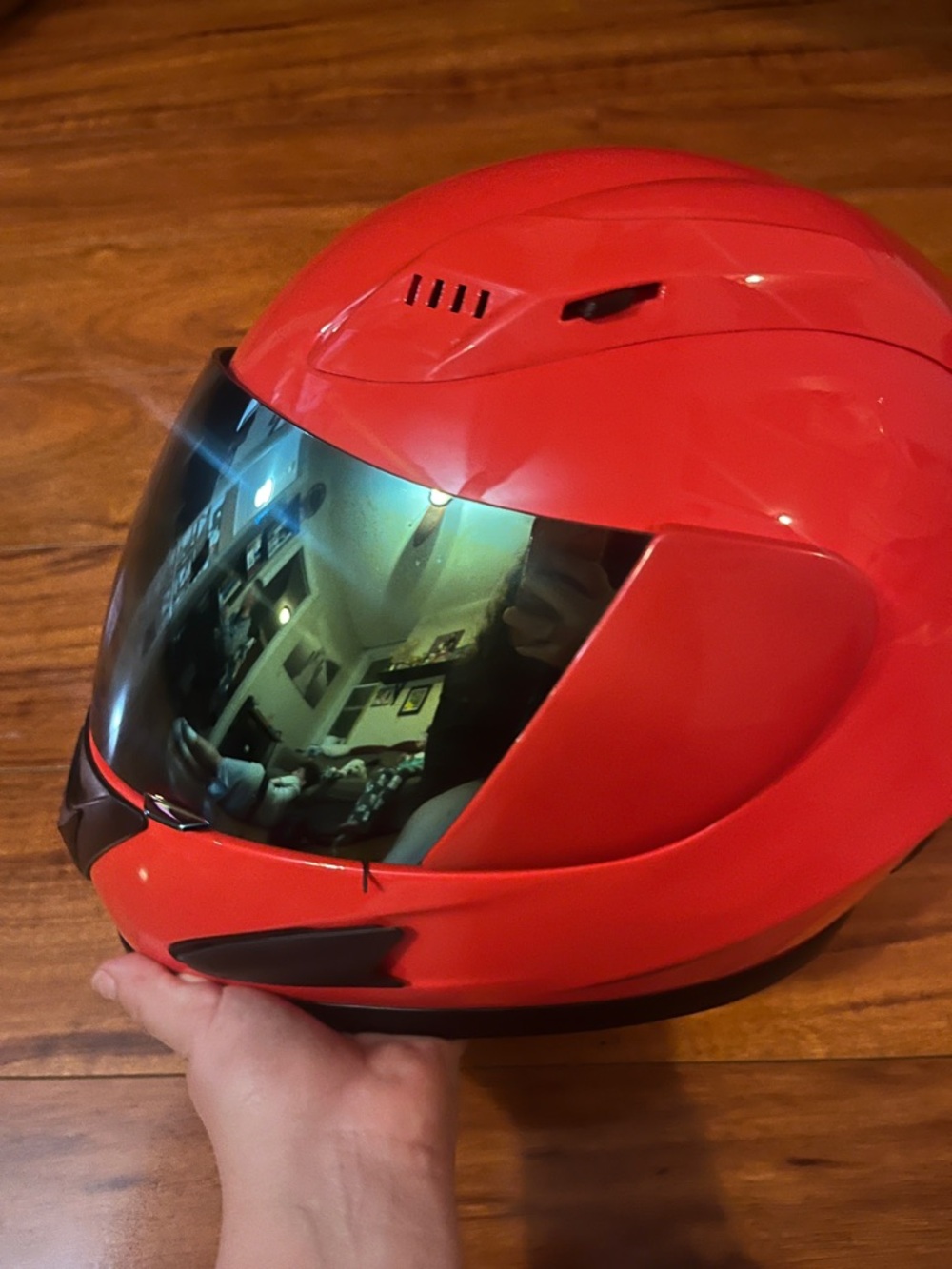 1STORM Red Full Face Motorcycle Helmet w/ Tinted Visor – DOT Approved – Medium - Picture 10 of 11